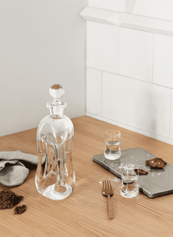 Klukflaske 3-pillar H26 cm clear