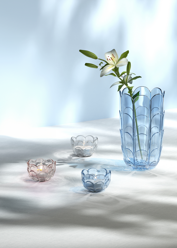 Lily Vase H19 cm blue iris
