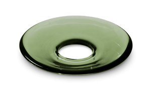 Glass candle-cuffs flat Ø8.5 cm Green
