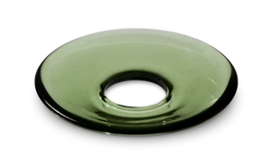 Glass candle-cuffs flat Ø8.5 cm Green