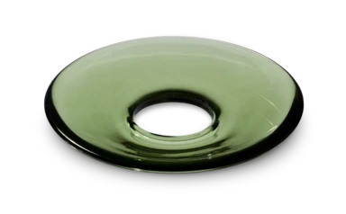 Glass candle-cuffs flat Ø8.5 cm Green