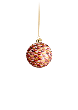 Souvenir Bauble Ø8 cm strokes red