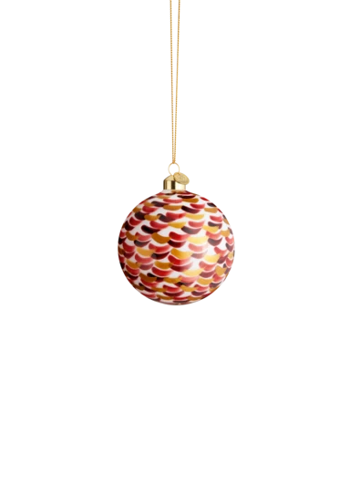 Souvenir Bauble Ø8 cm strokes red