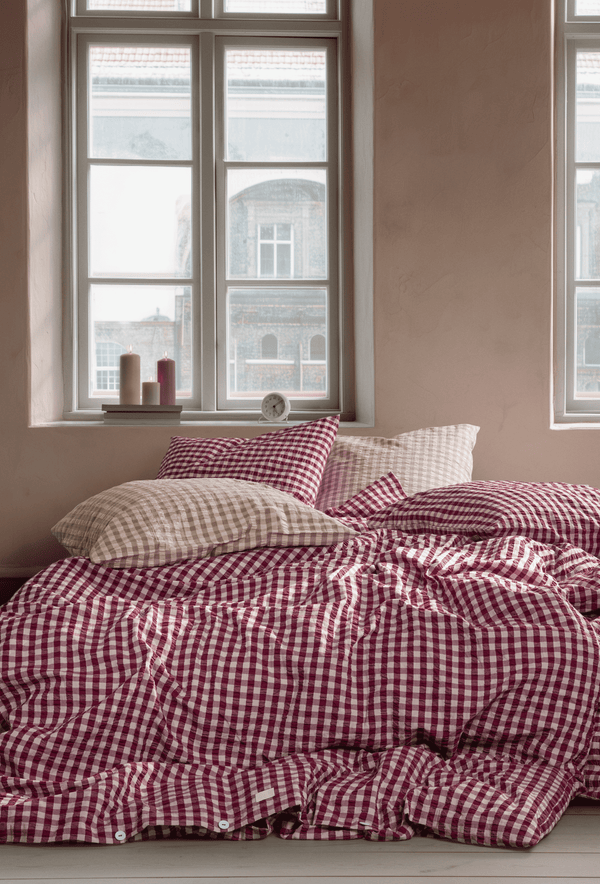 Bæk&Bølge Bed linen 150x210 cm plum/rose SE
