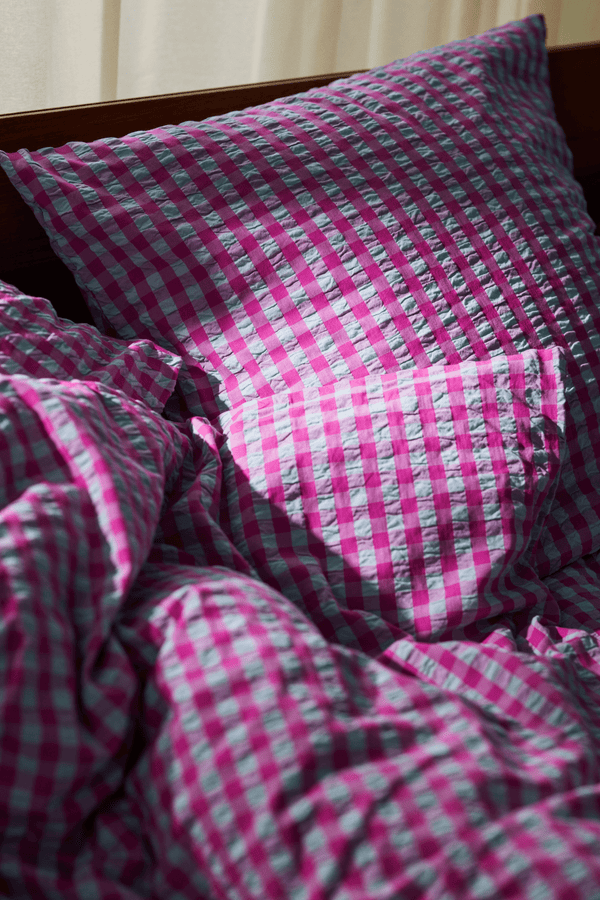 Bæk&Bølge Bed linen 220x220 cm fuchsia/mint SE