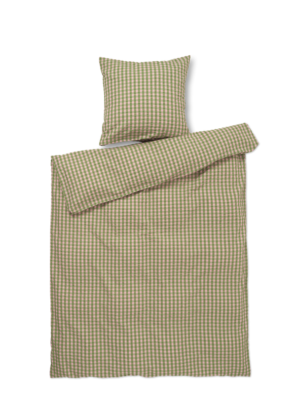 Bæk&Bølge Bed linen 140x200 cm green/soft pink DK
