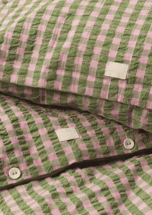 Bæk&Bølge Bed linen 140x200 cm green/soft pink DK