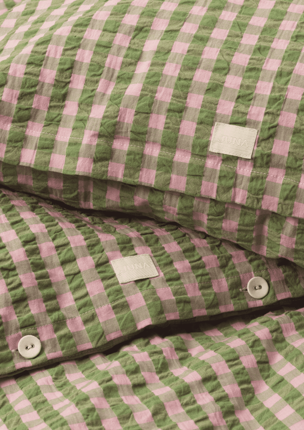 Bæk&Bølge Bed linen 140x200 cm green/soft pink DK