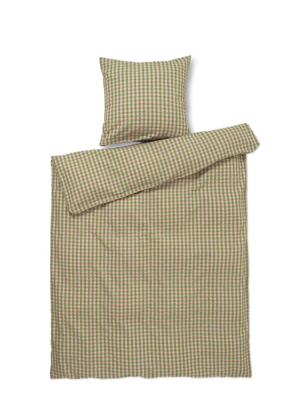 Bæk&Bølge Bed linen 150x210 cm green/soft pink SE