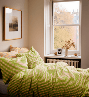 Bæk&Bølge Bed linen 220x220 cm green/soft pink SE