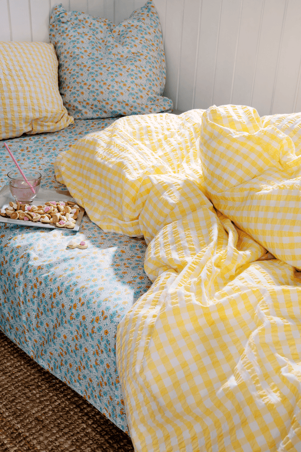 Bæk&Bølge Bed linen 140x220 cm yellow/white DK