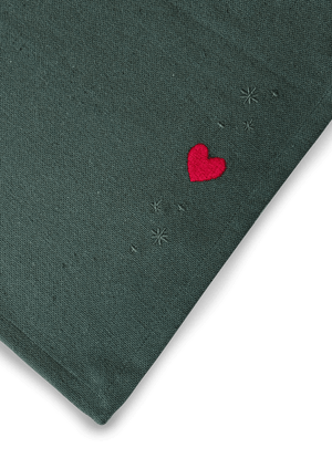 Christmas Fable Place mat Hearts 49x32 cm green