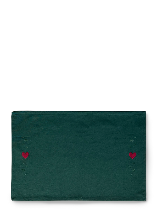 Christmas Fable Place mat Hearts 49x32 cm green