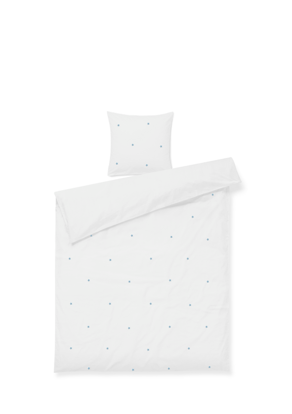 Daisy Bed linen 140x200 cm white/light blue DK