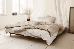 Daisy Bed linen 220x220 cm sand/white SE