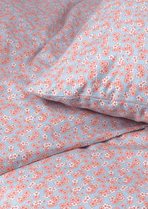 Pleasantly Bed linen 140x200 cm light blue/rose DK