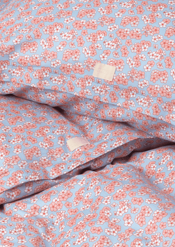 Pleasantly Bed linen 140x200 cm light blue/rose DK