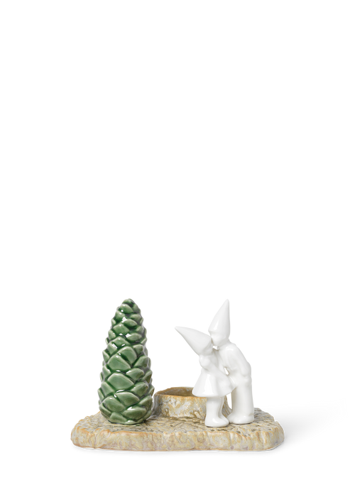 Christmas Tales Christmas Kiss Candle holder H11.5 white