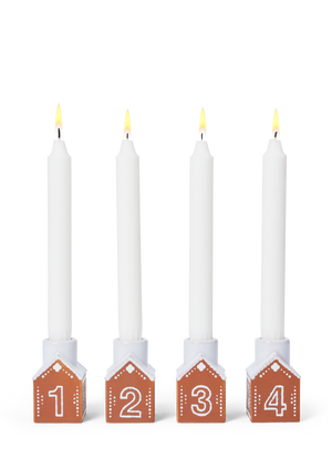 Gingerbread Advent candle holder H7.5 brown