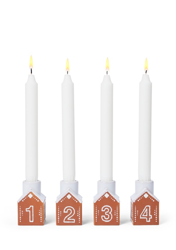 Gingerbread Advent candle holder H7.5 brown