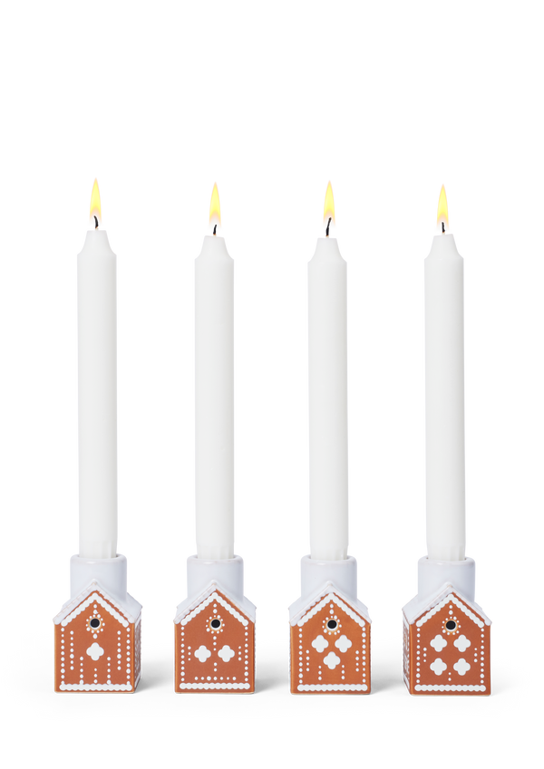 Gingerbread Advent candle holder H7.5 brown