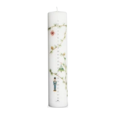 Hammershøi Christmas Advent Candle 2019 Ø5 cm white w. deco