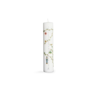 Hammershøi Christmas Advent Candle 2019 Ø5 cm white w. deco