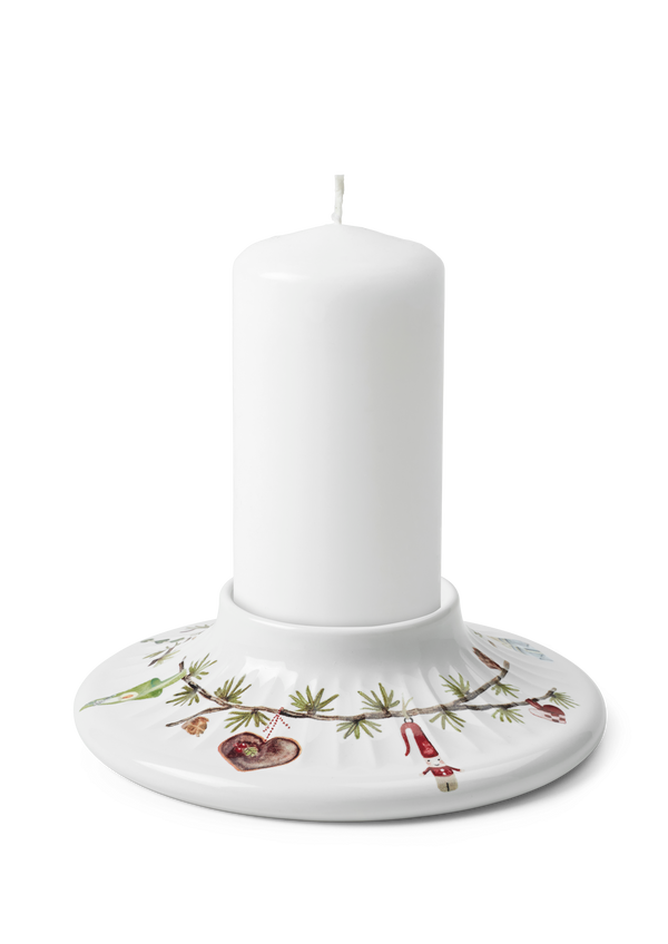 Hammershøi Christmas Block candle holder H4 white w. deco