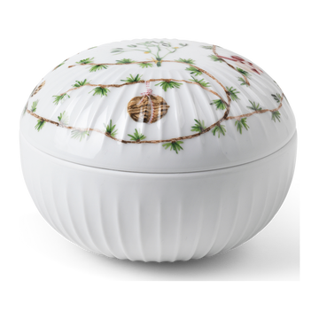 Hammershøi Christmas Bonbonniere Ø12 cm white w. deco