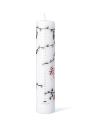Hammershøi Christmas Advent Candle 2025 Ø5 cm white w. deco