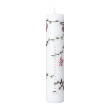 Hammershøi Christmas Advent Candle 2025 Ø5 cm white w. deco