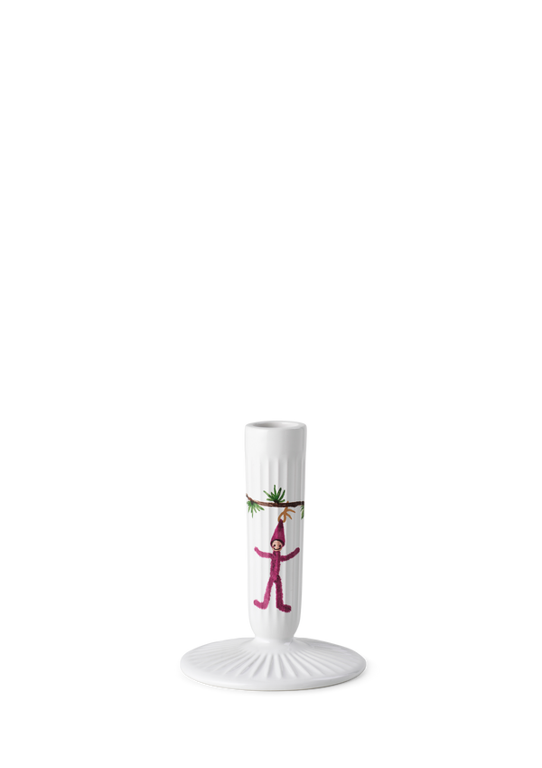 Hammershøi Christmas Candle holder H12 cm white w. deco
