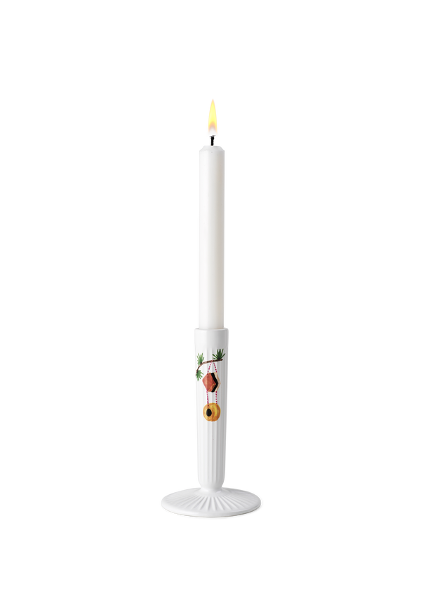 Hammershøi Christmas Candle holder H16 cm white w. deco