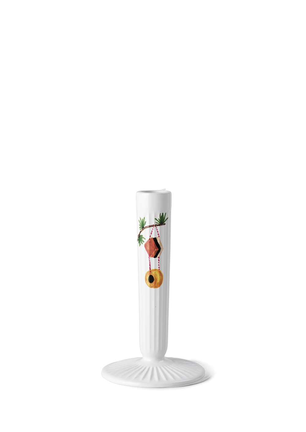 Hammershøi Christmas Candle holder H16 cm white w. deco