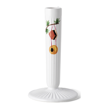 Hammershøi Christmas Candle holder H16 cm white w. deco