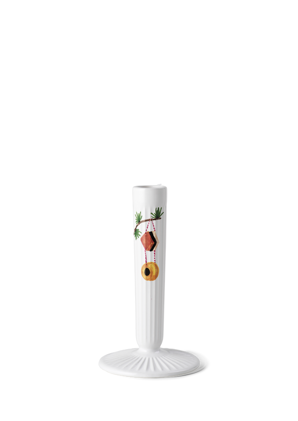 Hammershøi Christmas Candle holder H16 cm white w. deco