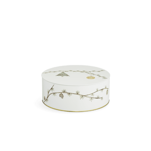 Hammershøi Christmas Storage tin Ø20/Ø22 white w. deco 2 pcs.