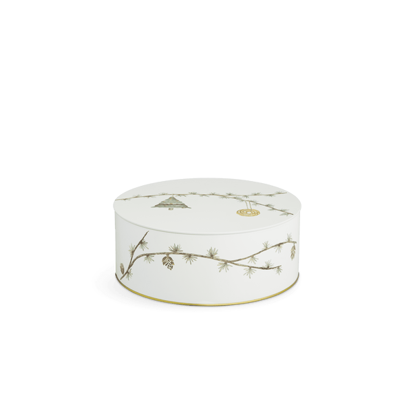 Hammershøi Christmas Storage tin Ø20/Ø22 white w. deco 2 pcs.