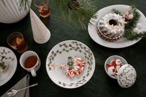 Hammershøi Christmas Bowl on stand Ø23 cm white w. deco