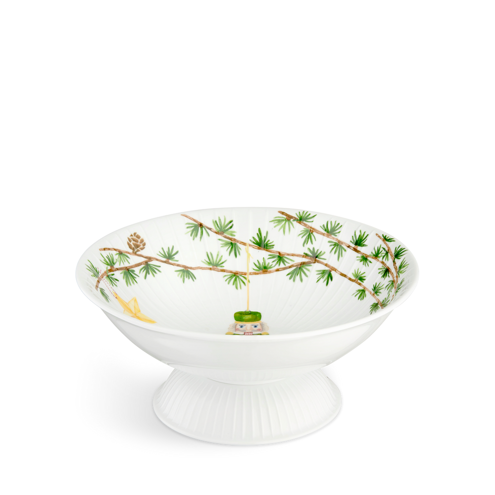 Hammershøi Christmas Bowl on stand Ø23 cm white w. deco