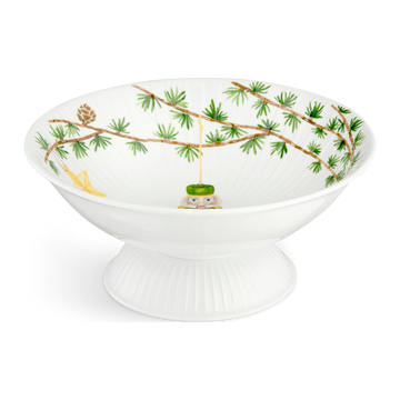 Hammershøi Christmas Bowl on stand Ø23 cm white w. deco