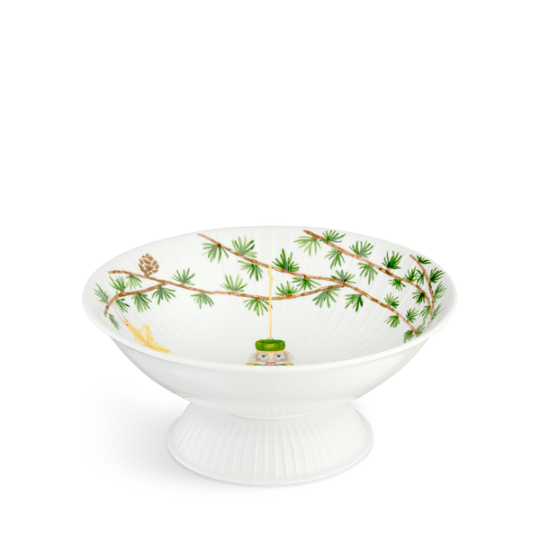 Hammershøi Christmas Bowl on stand Ø23 cm white w. deco