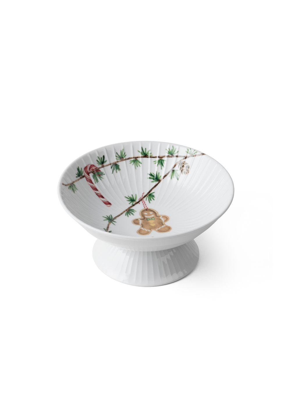 Hammershøi Christmas Bowl on stand Ø16 cm white w. deco