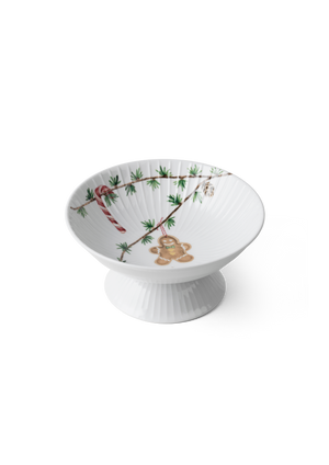 Hammershøi Christmas Bowl on stand Ø16 cm white w. deco
