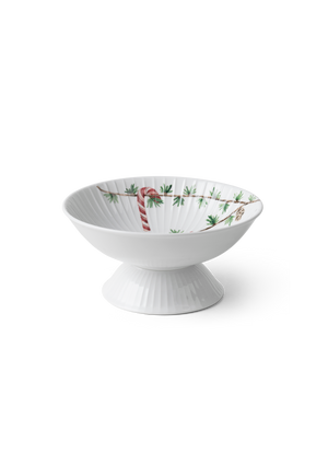 Hammershøi Christmas Bowl on stand Ø16 cm white w. deco