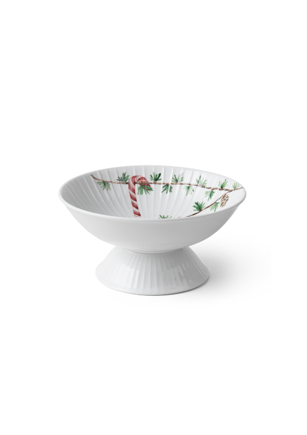 Hammershøi Christmas Bowl on stand Ø16 cm white w. deco