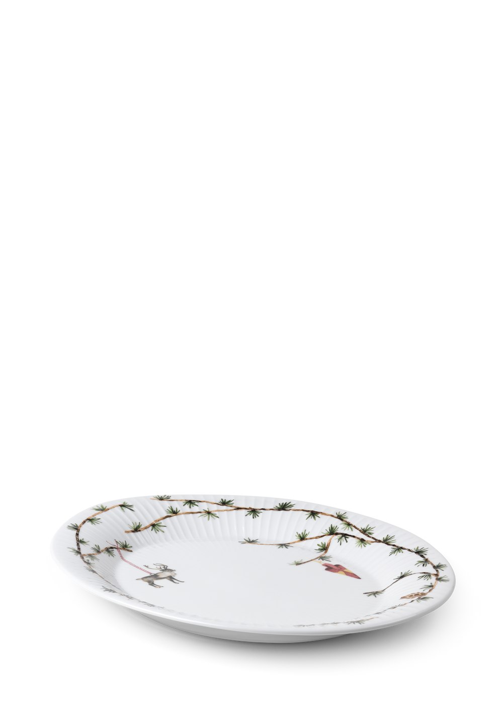 Hammershøi Christmas Oval dish 34x27 cm white w. deco