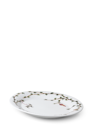 Hammershøi Christmas Oval dish 34x27 cm white w. deco