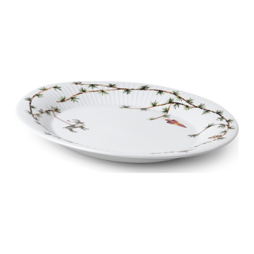 Hammershøi Christmas Oval dish 34x27 cm white w. deco