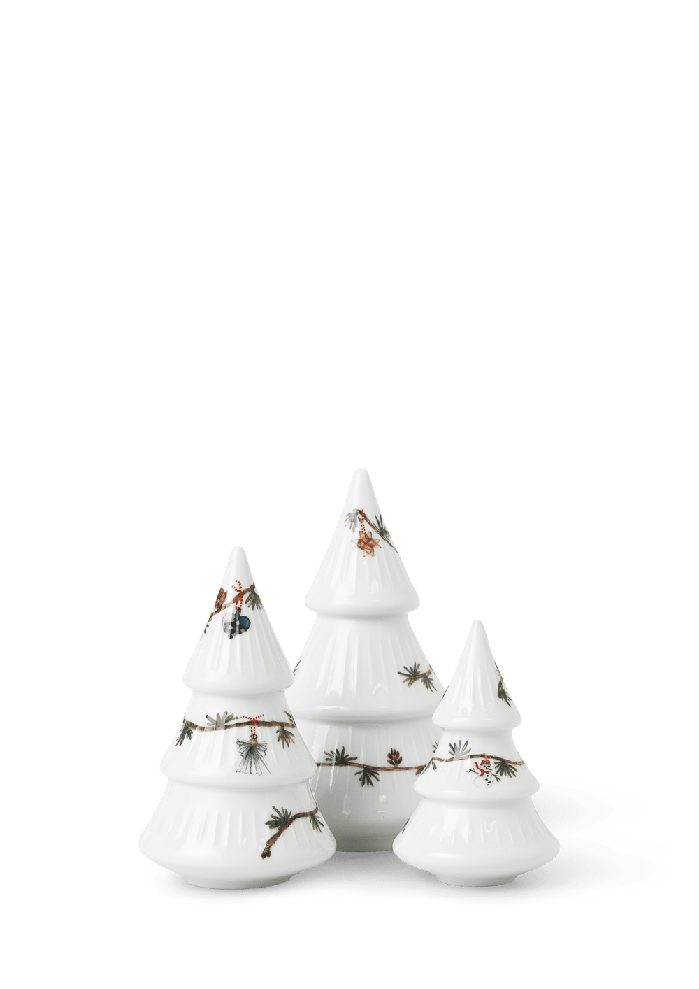 Hammershøi Christmas Set of Christmas trees white w. deco 3 pcs.